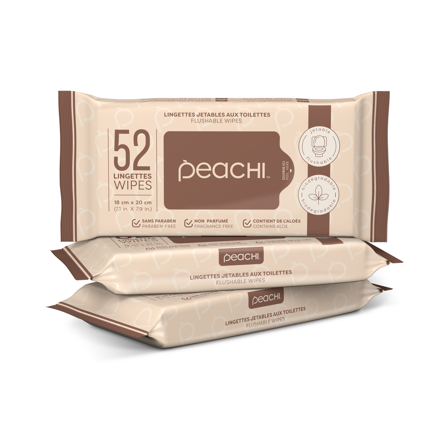 Pack of 6 Flushable Wet Wipes (312 wipes)